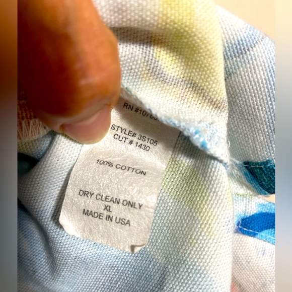 Vintage 3 Sisters Jacket 100% Cotton  Blue Colorful Textures Floral USA size XL - Picture 12 of 15